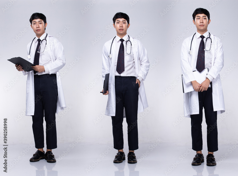 Young Doctor wear glasses, stethoscope and chart, profile isolated Young Doctor wear glasses, stethoscope and chart, profile isolated