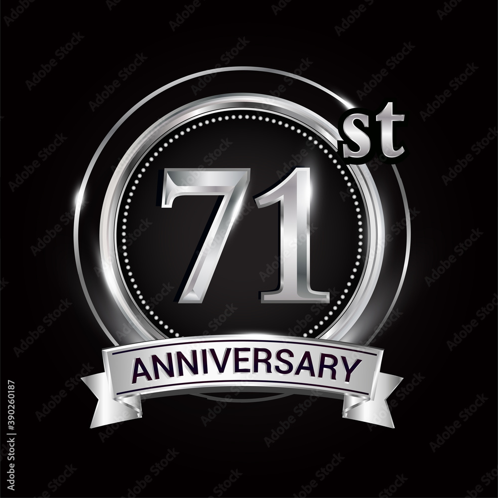 71st silver anniversary logo with ribbon and ring 71st silver anniversary logo with ribbon and ring