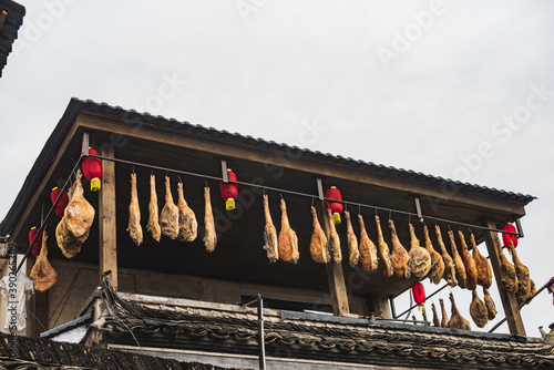 Winter scenery of moon marsh in Hongcun Village, Yi County, Anhui, China photo