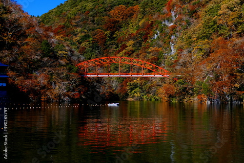 広島県帝釈峡　神竜湖の紅葉
