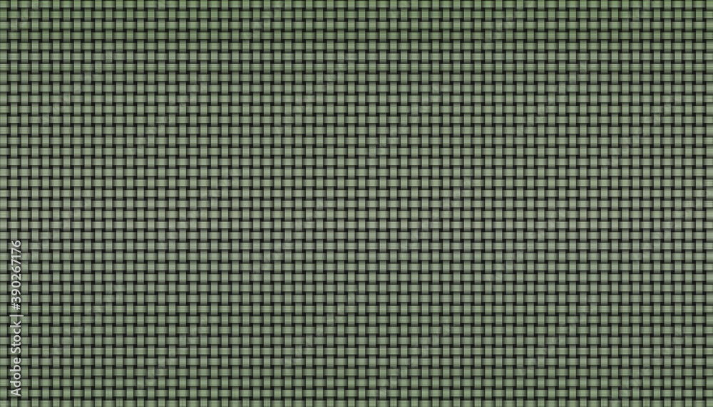Sage Green Striped Woven Basketweave Background. Repeated braiding of horizontal and vertical strands in sage green with subtle stripes creates a basket weave pattern on black background. Sage Green Striped Woven Basketweave Background. Repeated braiding of horizontal and vertical strands in sage green with subtle stripes creates a basket weave pattern on black background.
