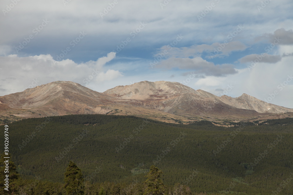 Mount Massive (14,421 ft.), second highest peak in Colorado, located in Mount Massive Wilderness in Sawatch Range of San Isabel National Forest