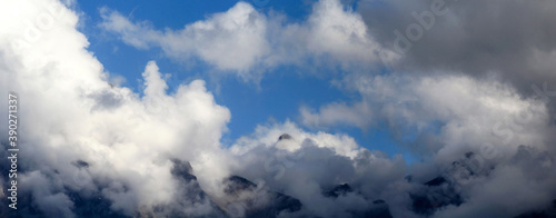 Mountain Peak Obscured By Clouds