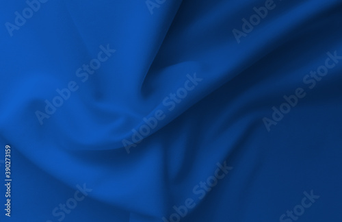 Abstract rippled blue clothes background .