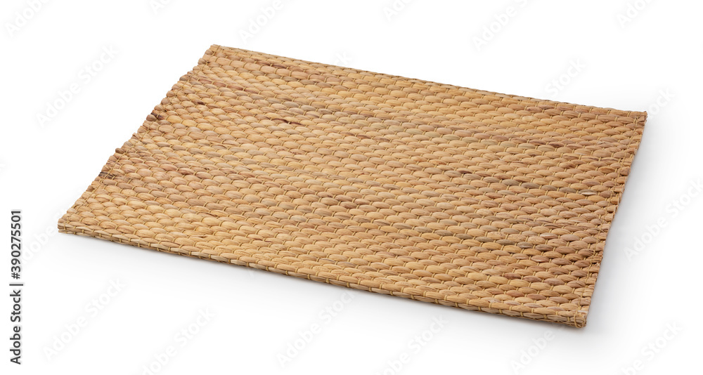 A woven luncheon mat on a white background ภาพถ่ายสต็อก | Adobe Stock