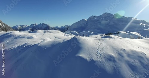 hiking and Exploring the Tofino region in British Columbia Canada,. Helocopter took us on top of the glacier to get the best aerial footage photo