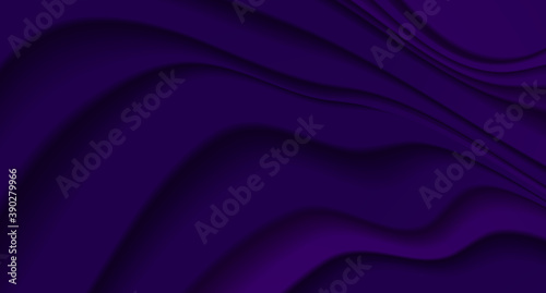 Dark violet smooth refracted waves abstract background. Vector elegant design