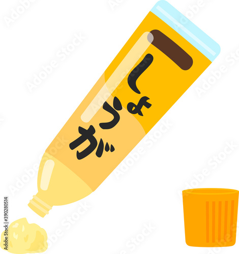 チューブから出したおろしショウガ