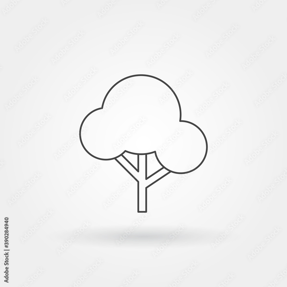 tree single isolated icon with modern line or outline style tree single isolated icon with modern line or outline style
