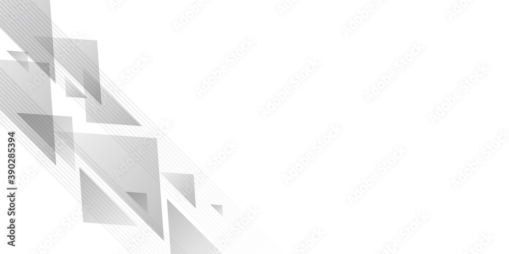 Fototapeta premium Black white and grey abstract triangle presentaion background with stripes and copy space
