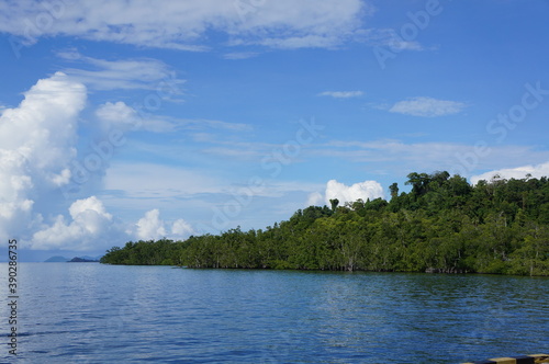 landscape with lake and clouds
