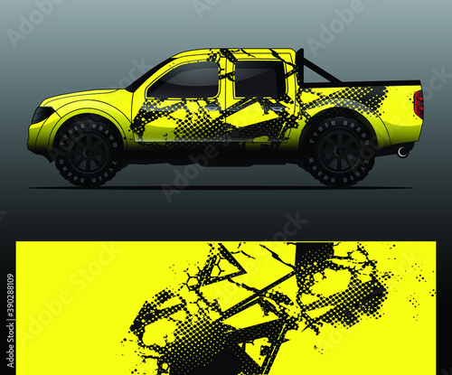 Truck decal graphic wrap vector, abstract background