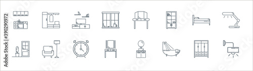 Valokuva furniture line icons