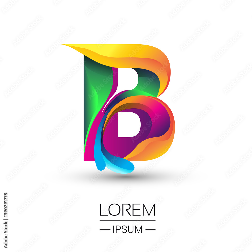 B letter colorful logo, Vector design template elements for your Logo And company identity.