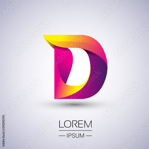 D letter colorful logo, Vector design template elements for your Logo And company identity.