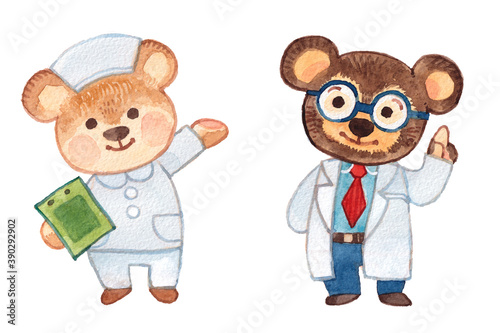 クマのお医者さんと看護師さん