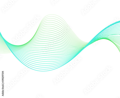 Abstract smooth curved lines Design element Technological background with a line in the form of a wave Stylization of a digital equalizer Smooth flowing wavy stripes made by blends Vector © Bhautik