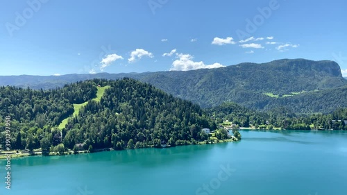 View from Bled Castle on lake Bled photo