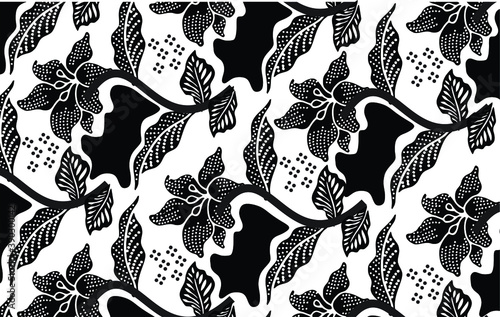 Batik Indonesian: is a technique of wax-resist dyeing applied to whole cloth, or cloth made using this technique originated from Indonesia. EPS 10