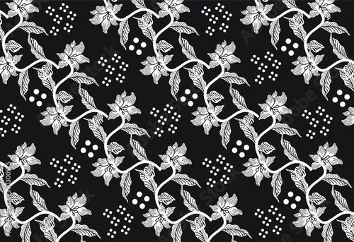 Batik Indonesian: is a technique of wax-resist dyeing applied to whole cloth, or cloth made using this technique originated from Indonesia. EPS 10
