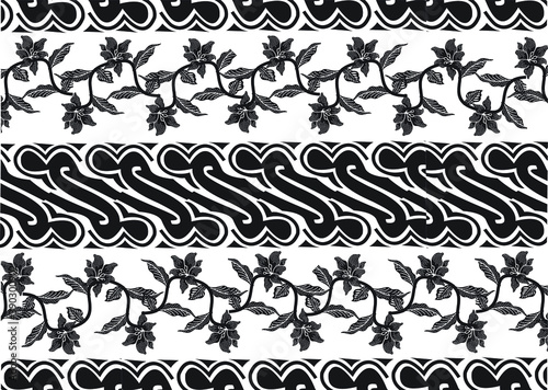 Batik Indonesian: is a technique of wax-resist dyeing applied to whole cloth, or cloth made using this technique originated from Indonesia. EPS 10