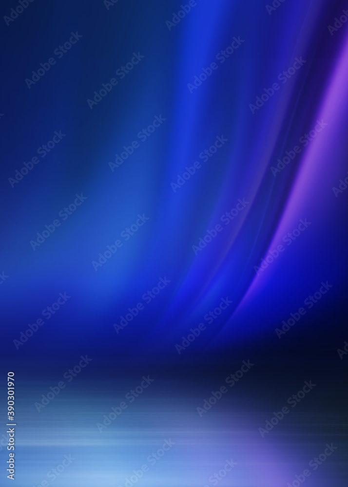 Fototapeta premium Dark abstract background with ultraviolet neon glow. Blurry neon