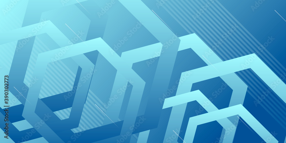 Obraz premium Abstract Blue Hexagonal Data Technology Background