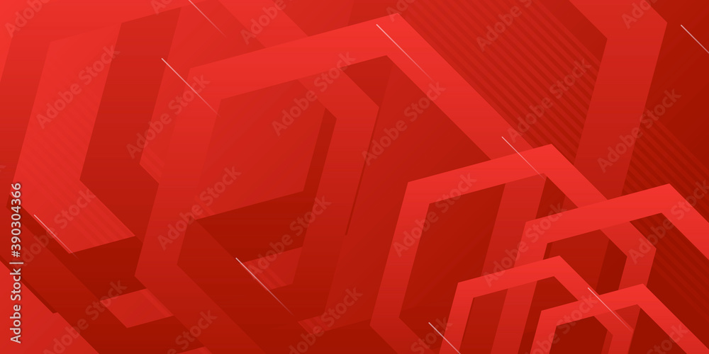 Red geometric abstract presentation background with hexagonal shapes and lines. Technology concept background Red geometric abstract presentation background with hexagonal shapes and lines. Technology concept background