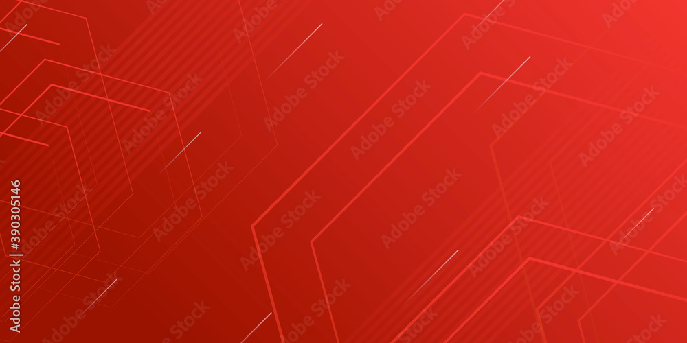 Red geometric abstract presentation background with hexagonal shapes and lines. Technology concept background Red geometric abstract presentation background with hexagonal shapes and lines. Technology concept background