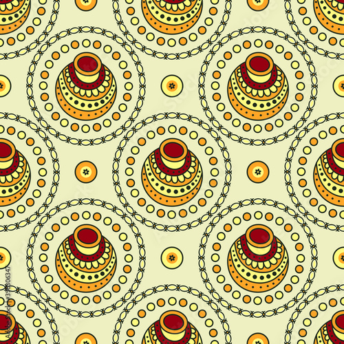 Vector designer Asian earthenware pot pattern design