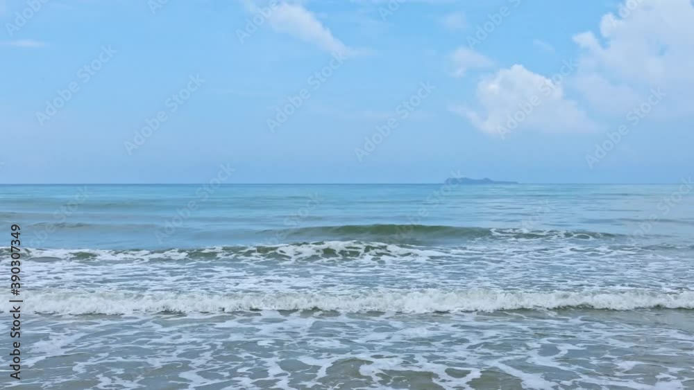 Vast sea with horizon, waves near the coastline Vast sea with horizon, waves near the coastline