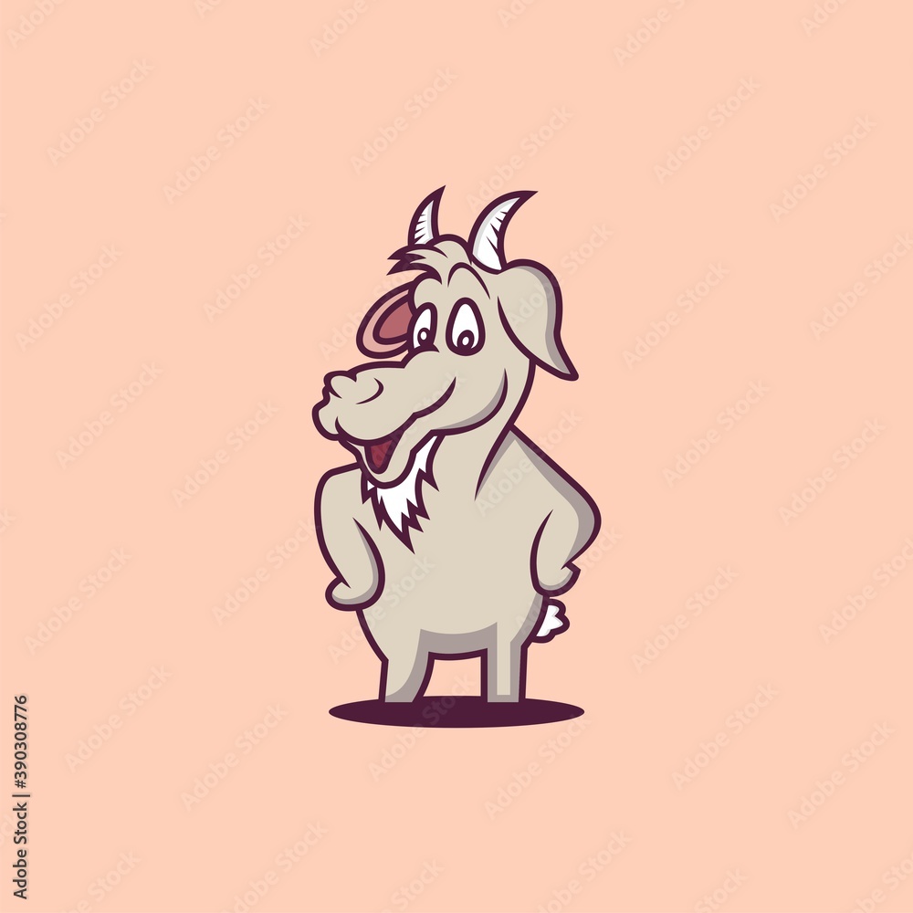Obraz premium Goat vector logo for chilldren