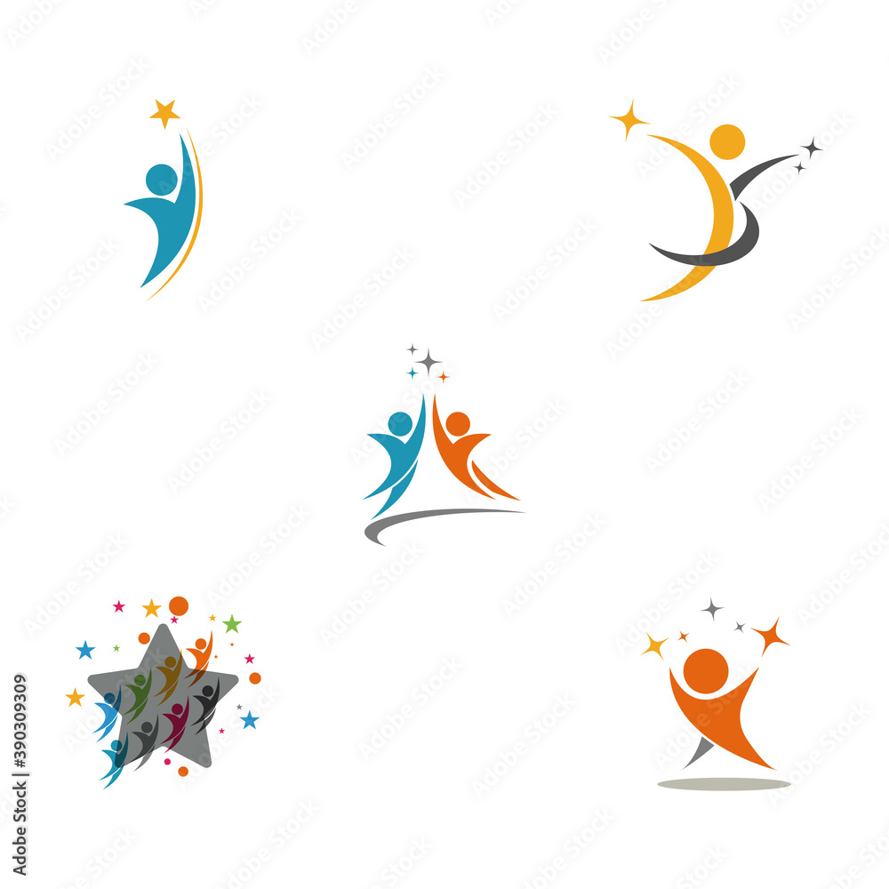 Obraz premium Set Human character logo sign
