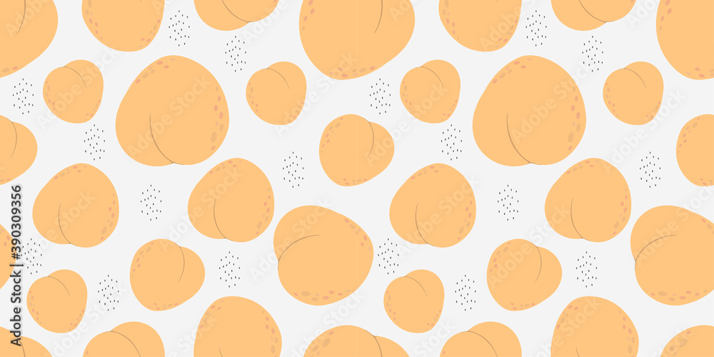 Fototapeta premium Seamless background with fruits. Vector illustration. Suitable for fabric, wallpaper, kitchen design