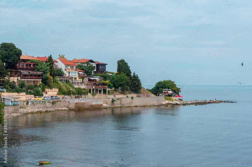 Sea coast cloudy weather. Nessebar Bulgaria Sea coast cloudy weather. Nessebar Bulgaria