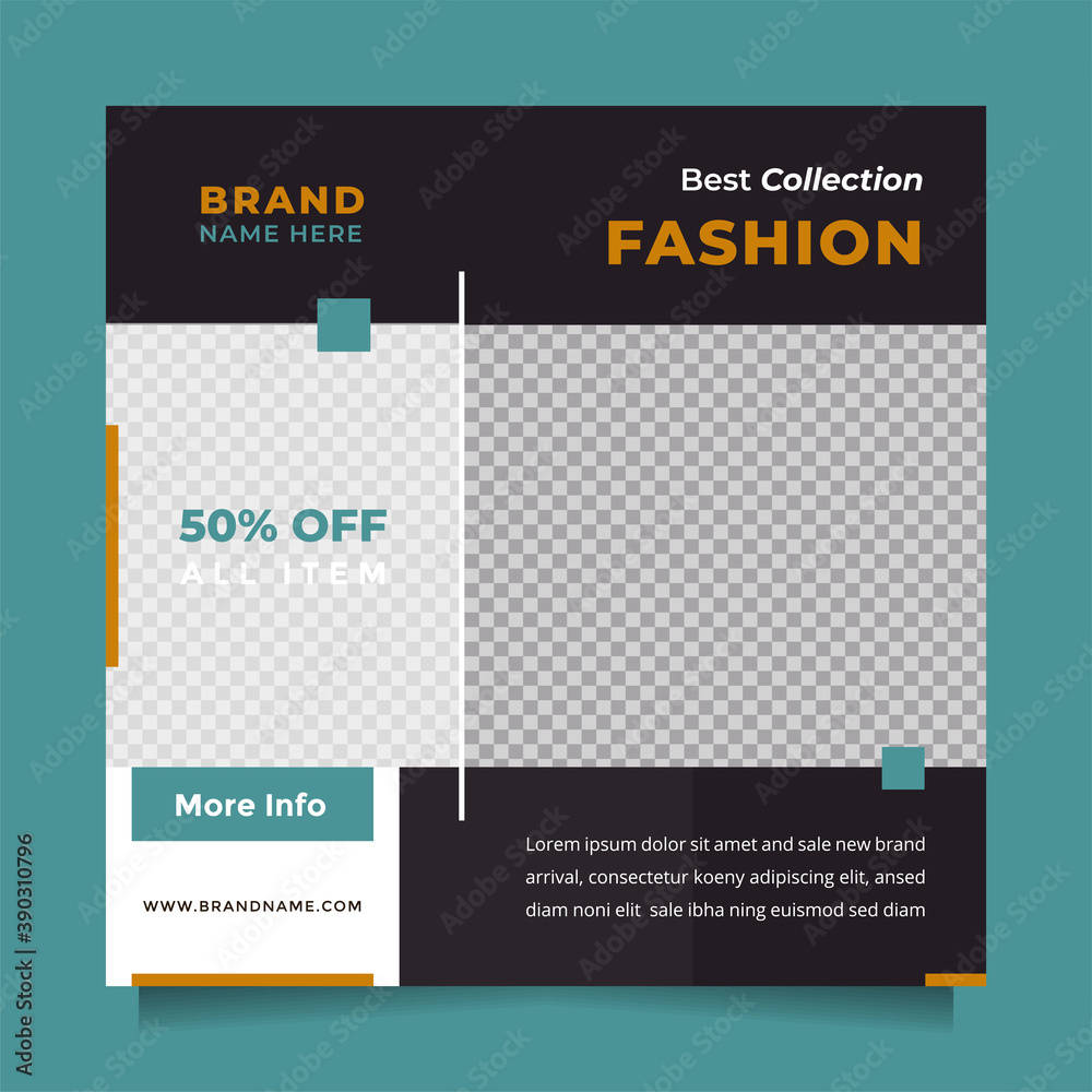 Stylish and modern black design social media post promotion template and web banner template. Editable promotion design brand fashion and other product. Editable business and Instagram concept