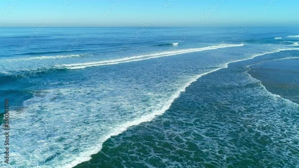 Aerial view of Portugal’s Victory Walls Beach coastline, layers of waves Aerial view of Portugal’s Victory Walls Beach coastline, layers of waves