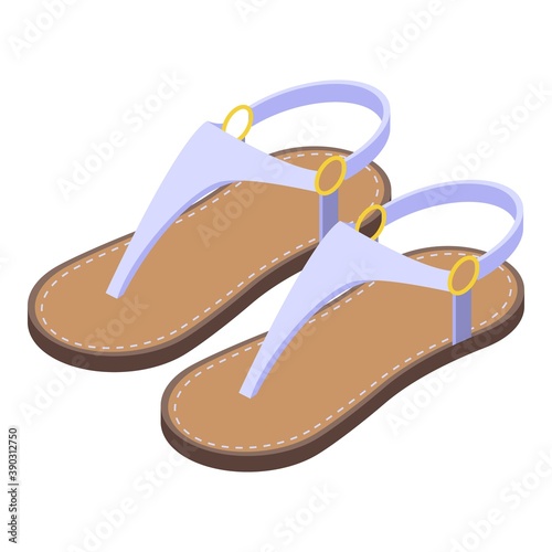 Girl sandals icon. Isometric of girl sandals vector icon for web design isolated on white background
