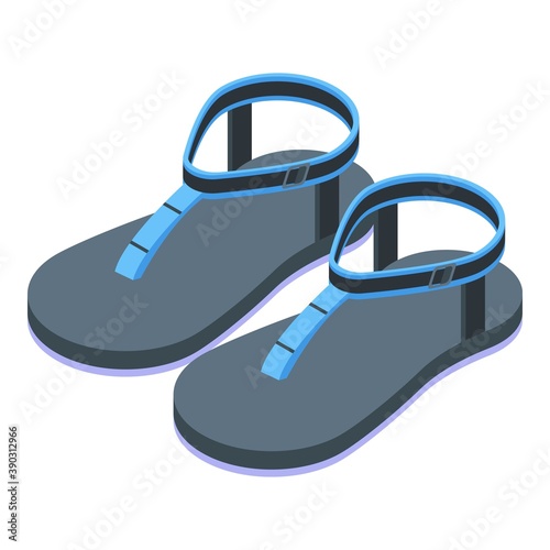 Soft girl sandals icon. Isometric of soft girl sandals vector icon for web design isolated on white background