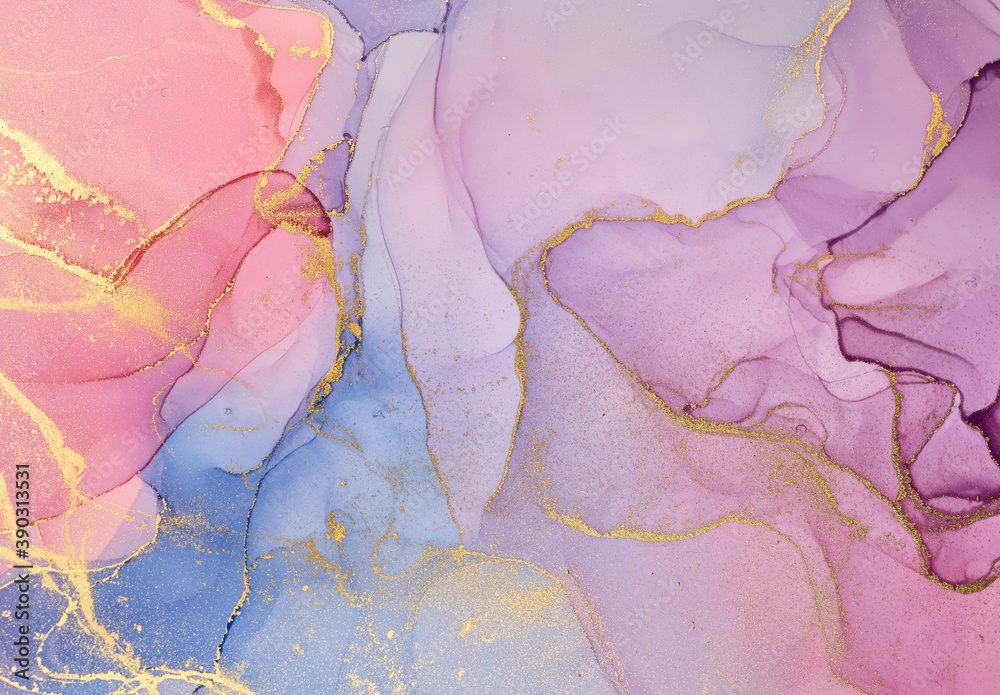 Fototapeta premium Fluid Art . Modern аbstract colorful background, wallpaper. Mixing acrylic paints. Marble texture. Alcohol ink colors translucent