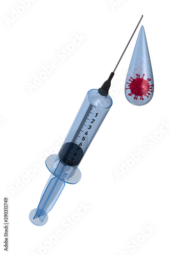 medical syringe with vaccin...