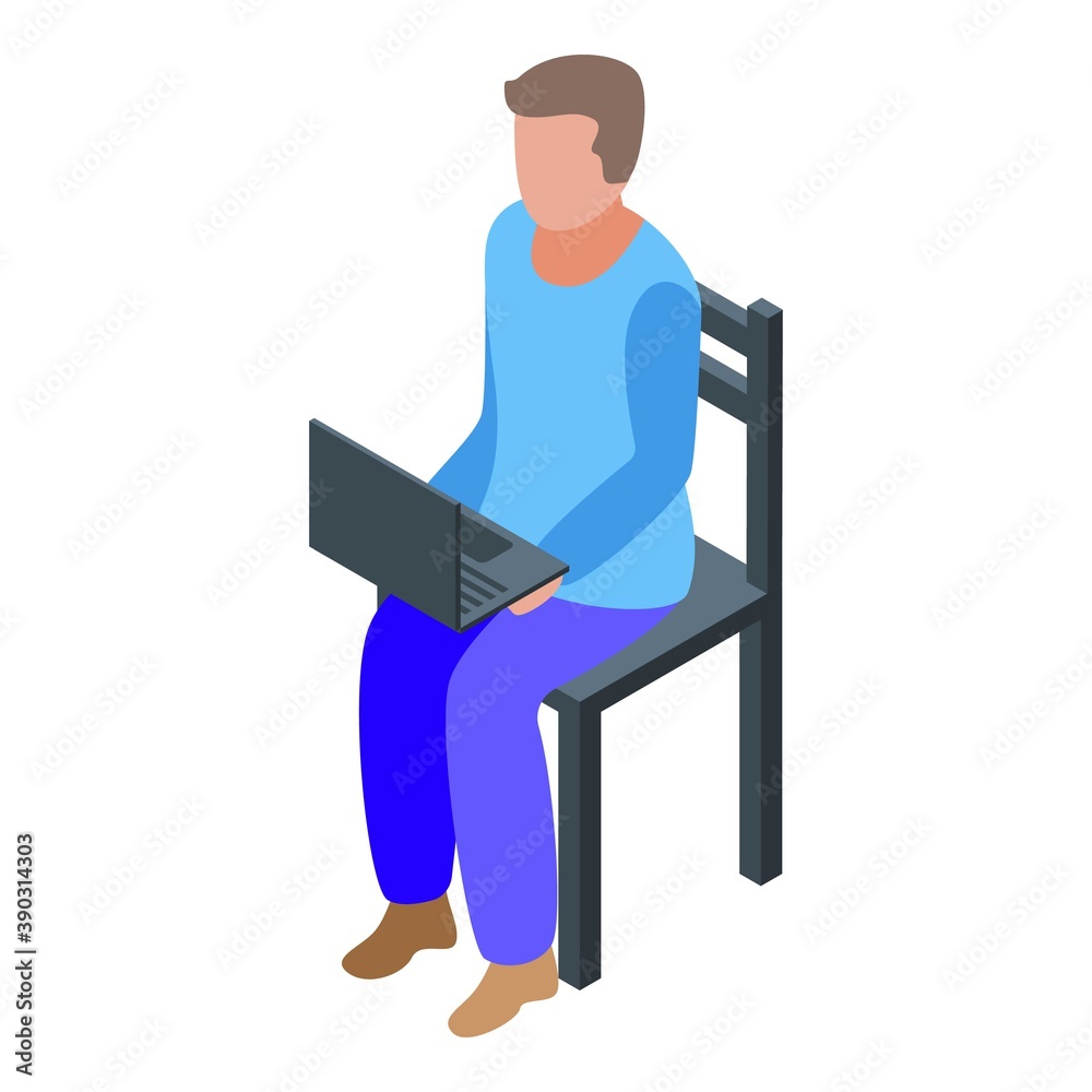 Laptop online dating icon. Isometric of laptop online dating vector icon for web design isolated on white background Laptop online dating icon. Isometric of laptop online dating vector icon for web design isolated on white background