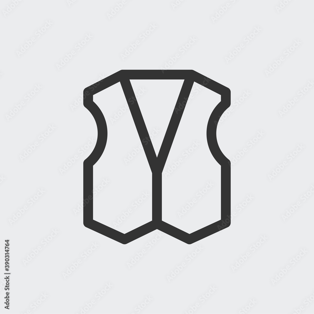 Waistcoat icon isolated on background. Vest symbol modern, simple, vector, icon for website design, mobile app, ui. Vector Illustration Waistcoat icon isolated on background. Vest symbol modern, simple, vector, icon for website design, mobile app, ui. Vector Illustration