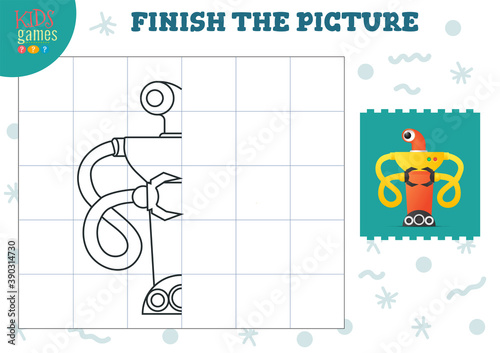 Copy and complete the picture vector blank game, illustration