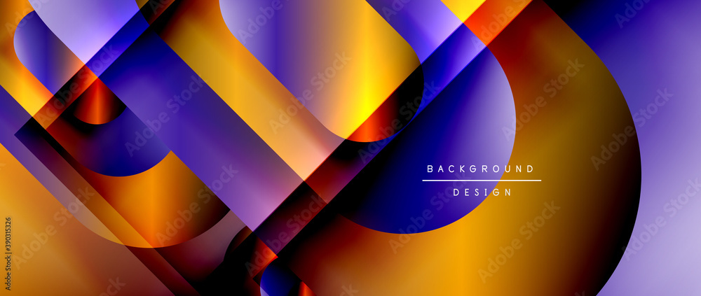 Vector geometric abstract background with lines and modern forms. Fluid gradient with abstract round shapes and shadow and light effects Vector geometric abstract background with lines and modern forms. Fluid gradient with abstract round shapes and shadow and light effects