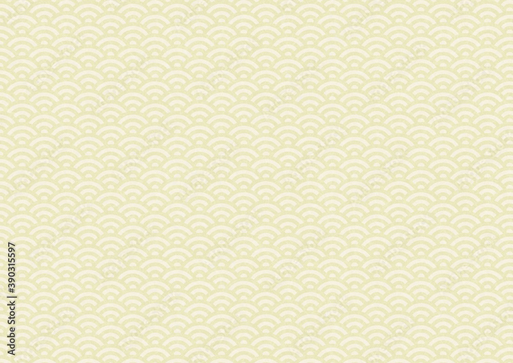 和紙に描かれた白金の青海波模様、日本の伝統模様素材 和紙に描かれた白金の青海波模様、日本の伝統模様素材