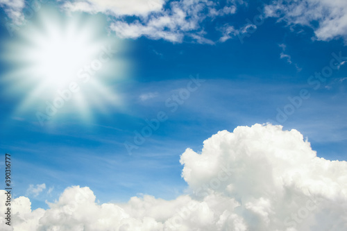 Fantastic soft white clouds against blue sky