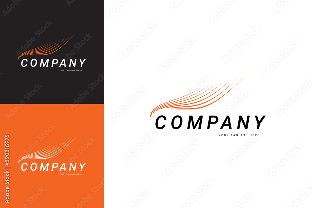 abstract curve striped logo template brand identity element for business corporate design vector abstract curve striped logo template brand identity element for business corporate design vector