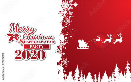 Merry Christmas vector illustration, Happy new year background.