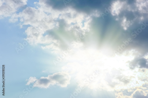 Fantastic soft white clouds against blue sky